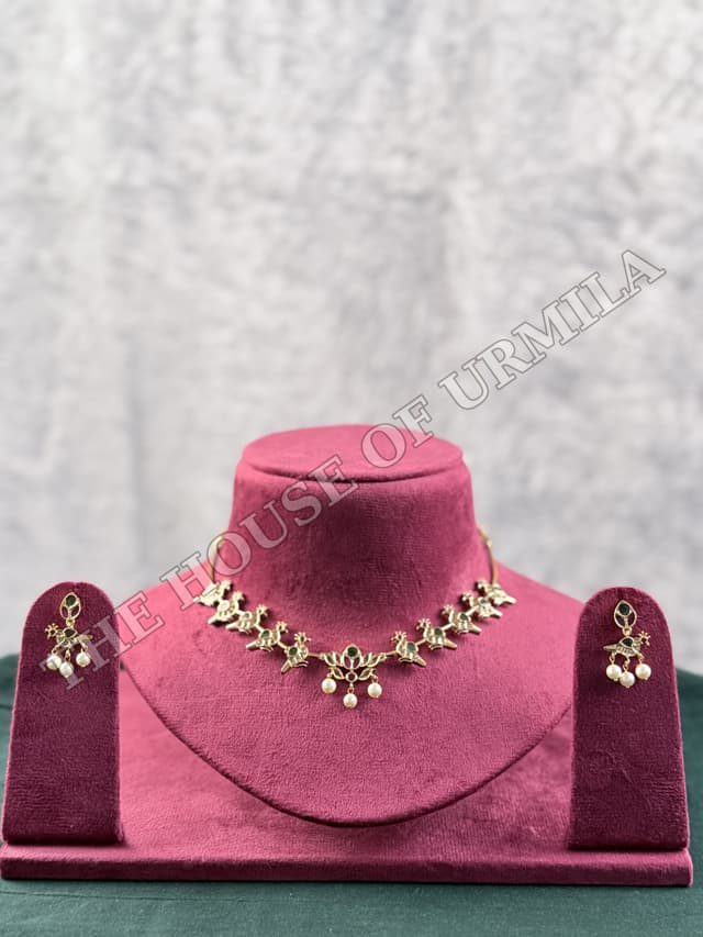 VIHANGA — Kundan Bird Motif Necklace Set