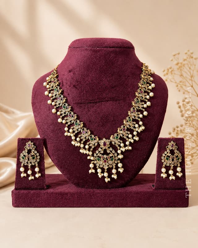 VASUNDHARA — Peacock Kemp Bridal Necklace Set