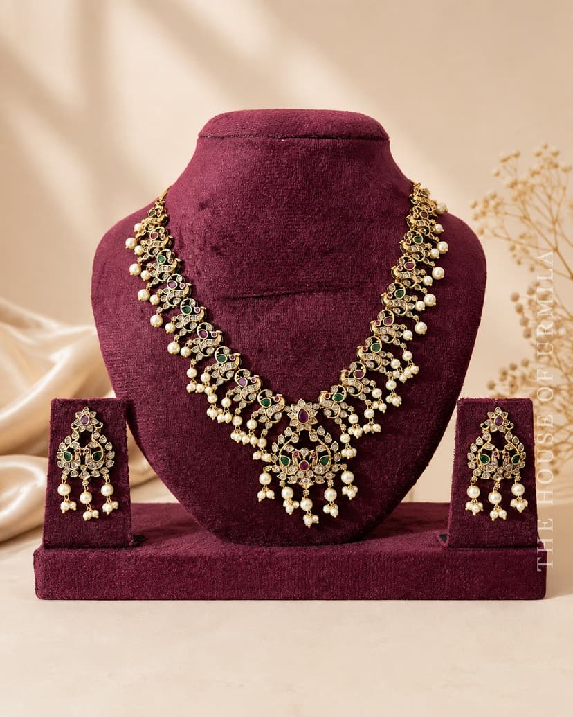 VASUNDHARA — Peacock Kemp Bridal Necklace Set