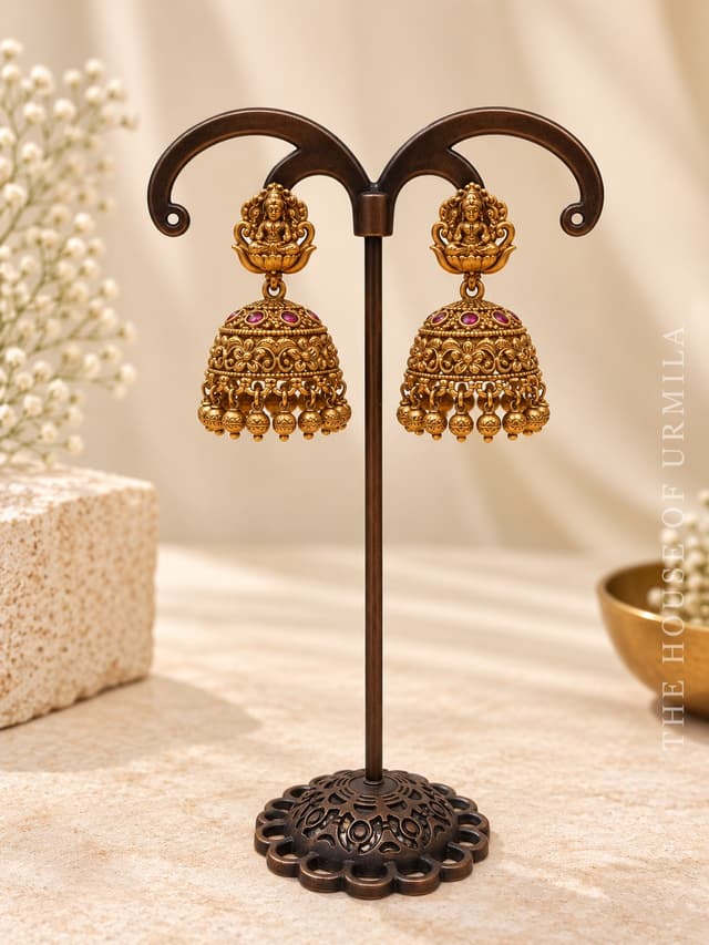 VARALAKSHMI — Lakshmi Floral Jhumka Earrings